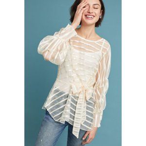 Eva Franco Sheer Cream Blouse